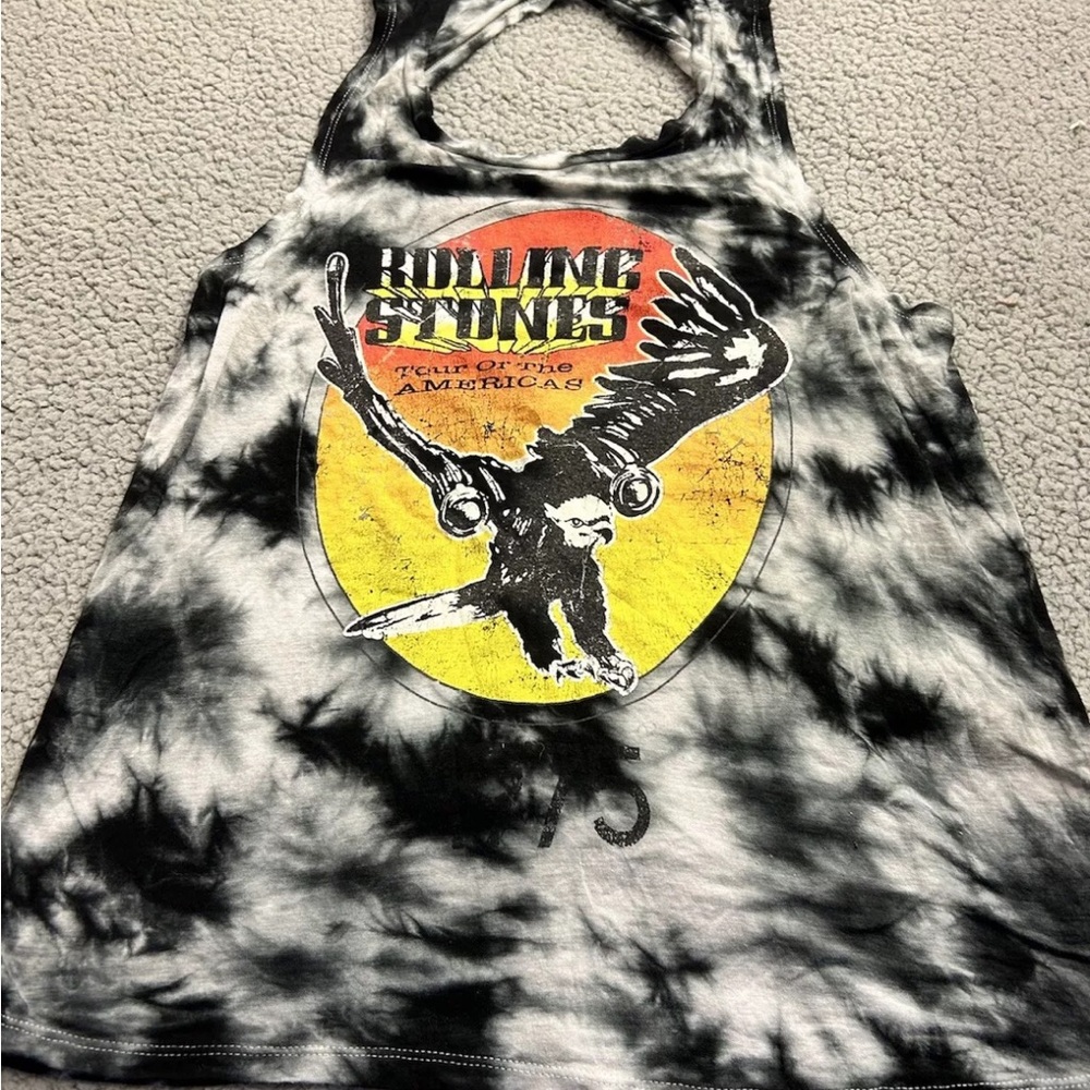 Rolling Stones “Tour of The Americas” Band Tie-Dye Tank Top/Muscle Shirt Sz SM